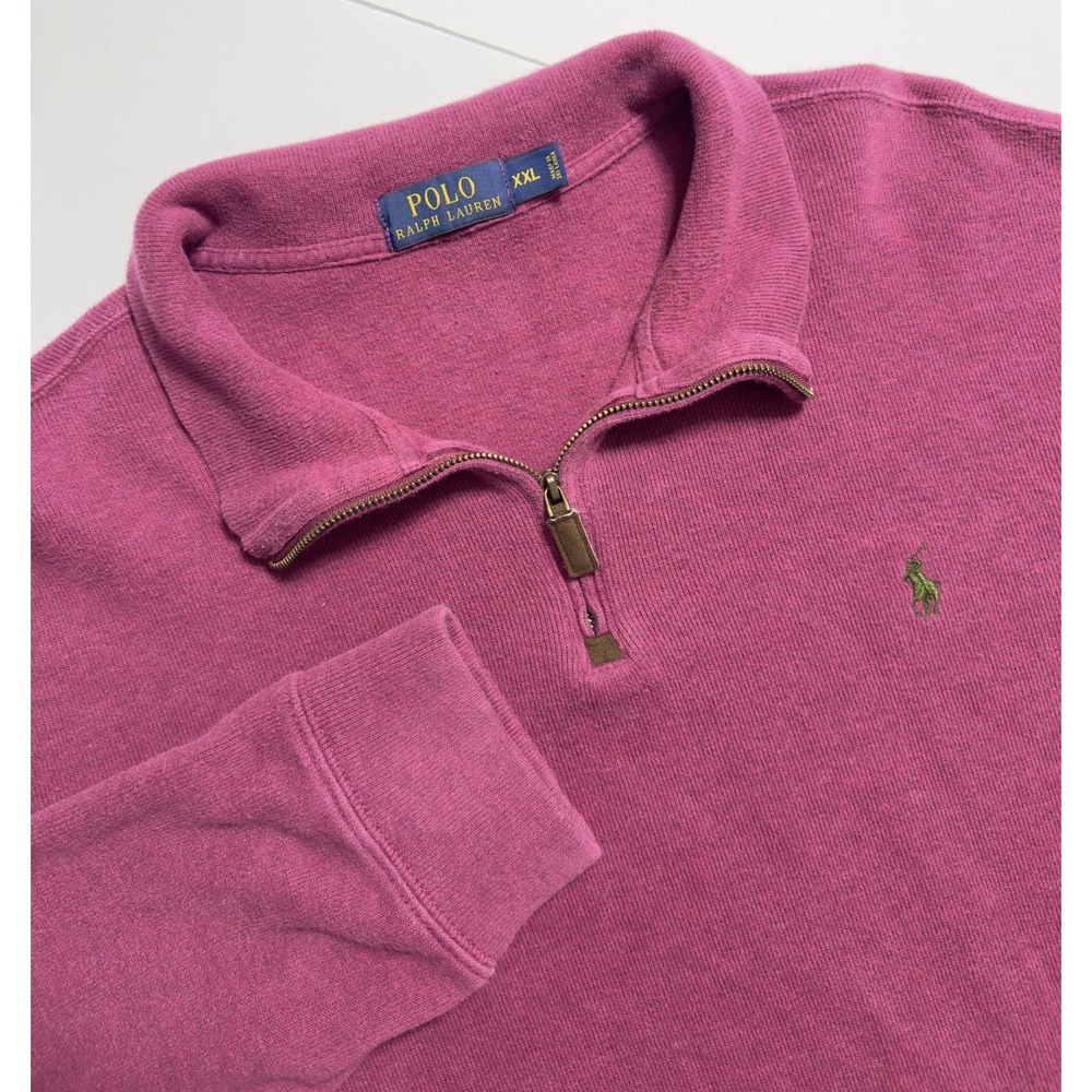 Polo Ralph Lauren Men's Estate Rib 1/4 Zip Pullover Sweater Sz 2XL Pony Preppy